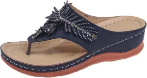 Ladmiple Sandals Women Dressy Summer Flat Comfortable Walking Orthopedic Sandals Casual Orthotic Flip Flops With Arch Support