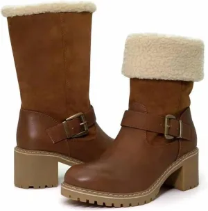 Ladmiple Snow Boots For Women 2023 Trendy Winter Boots Slip on Fur Lined Cold Weather Warm Ankle Booties Mid Calf Shoes