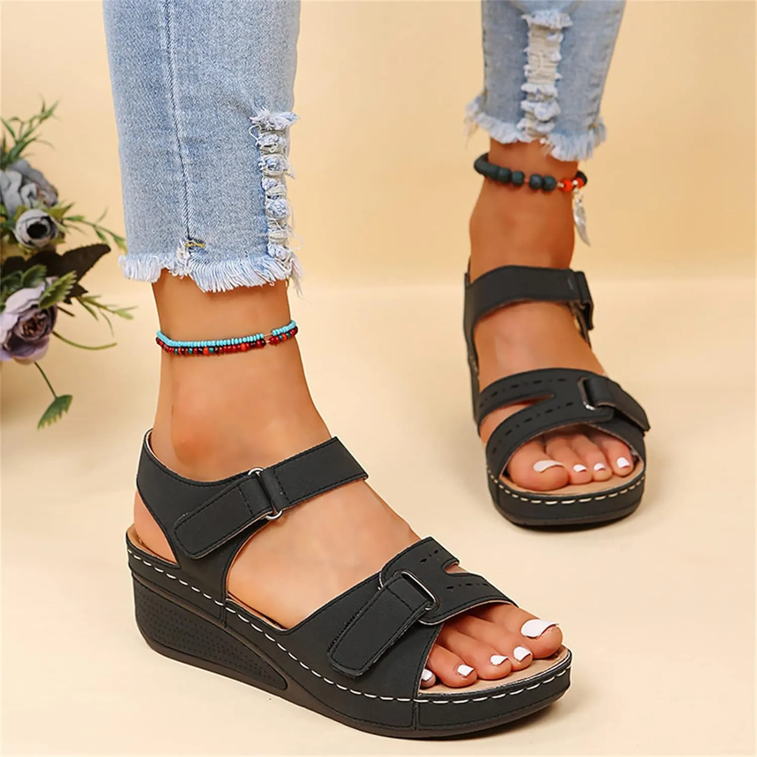 Ladmiple Women's Sandals Comfortable Dressy Orthotic Slides Walking Orthopedic Flip Flops Summer Shoes with Arch Support 2024