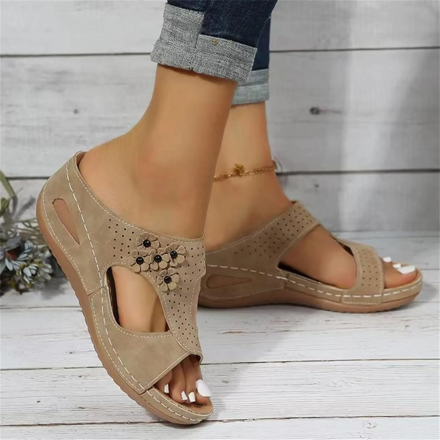 Ladmiple Womens Sandals Comfortable Walking Dressy Orthotic Flips Flops Plantar Fasciitis Arch Support Orthopedic Slippers