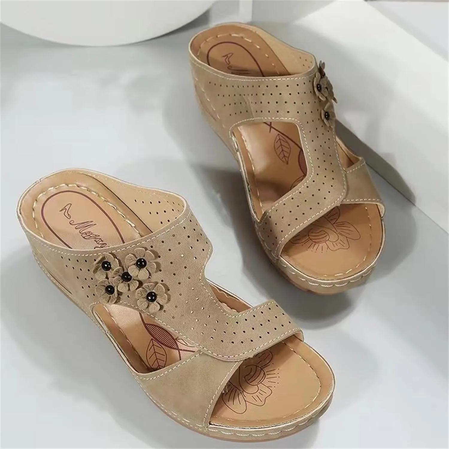 Ladmiple Womens Sandals Comfortable Walking Dressy Orthotic Flips Flops Plantar Fasciitis Arch Support Orthopedic Slippers