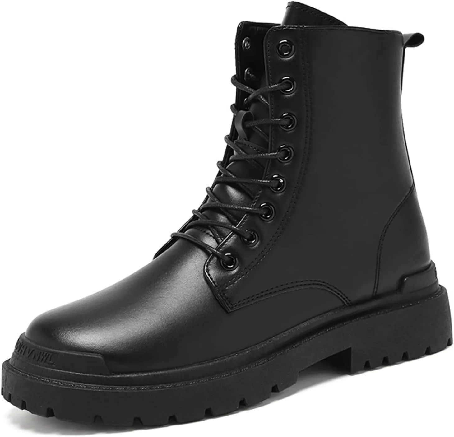 Leather Ankle Boots for Men Fashion Solid Shoes Casual Lace Up Ankle Boots Water Proof Insulated Casual Dress Men