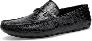 Leather Men's Dress Penny Loafer Casual Alligator Printed Driving Moccasins Slip-on Shoes for Men