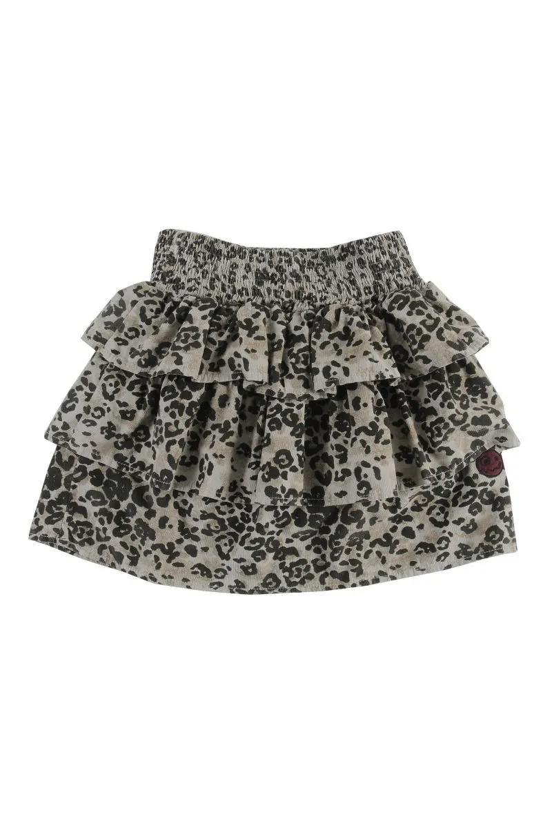 LEOPARD SLEEPY RUFFLE SKIRT