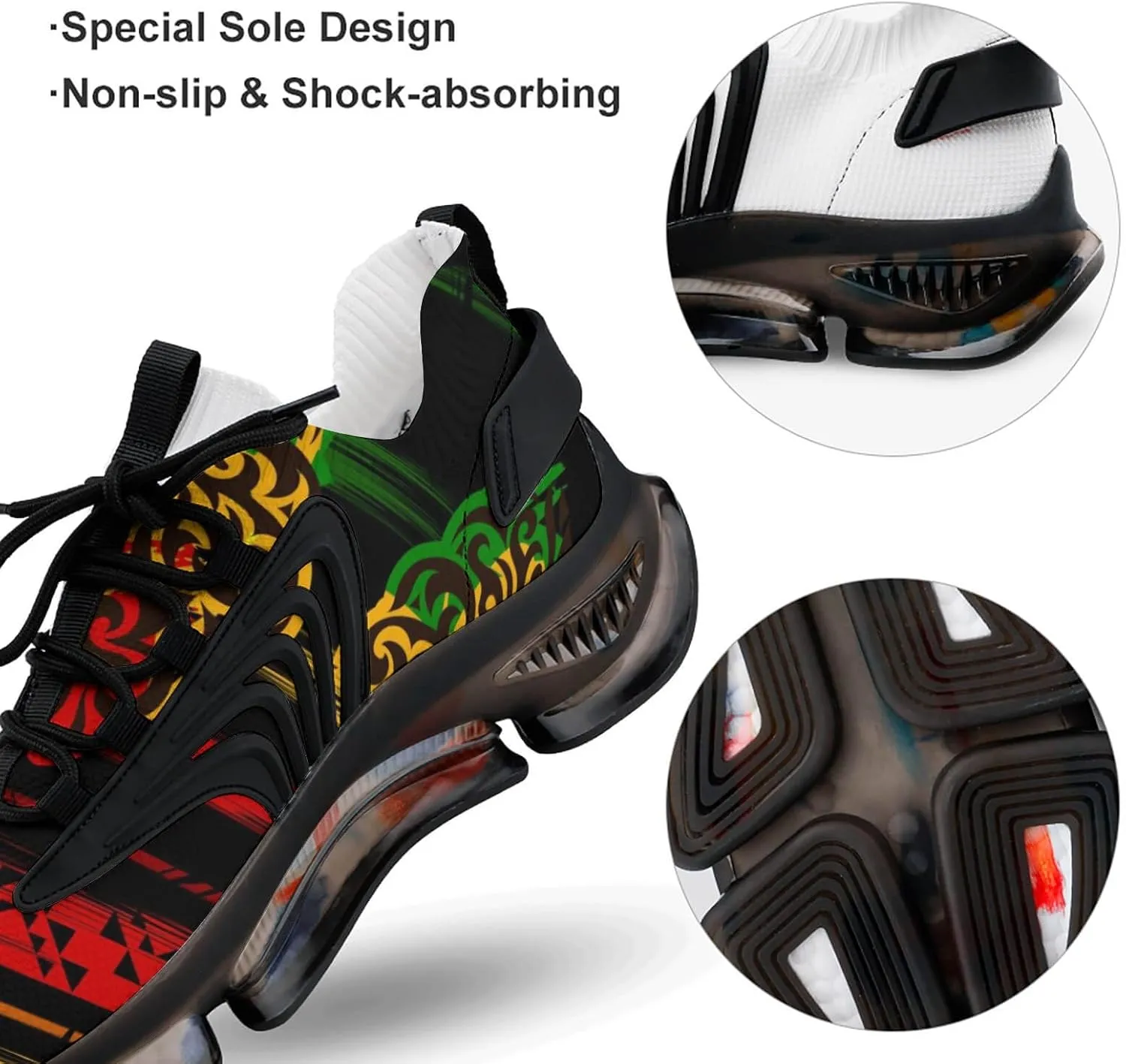 Lion Head with Cannabis Marijuana Leaves Walking Shoes for Men Lightweight Tennis Fashion Elastic Sports Shoes Cushion Basketball Shoes