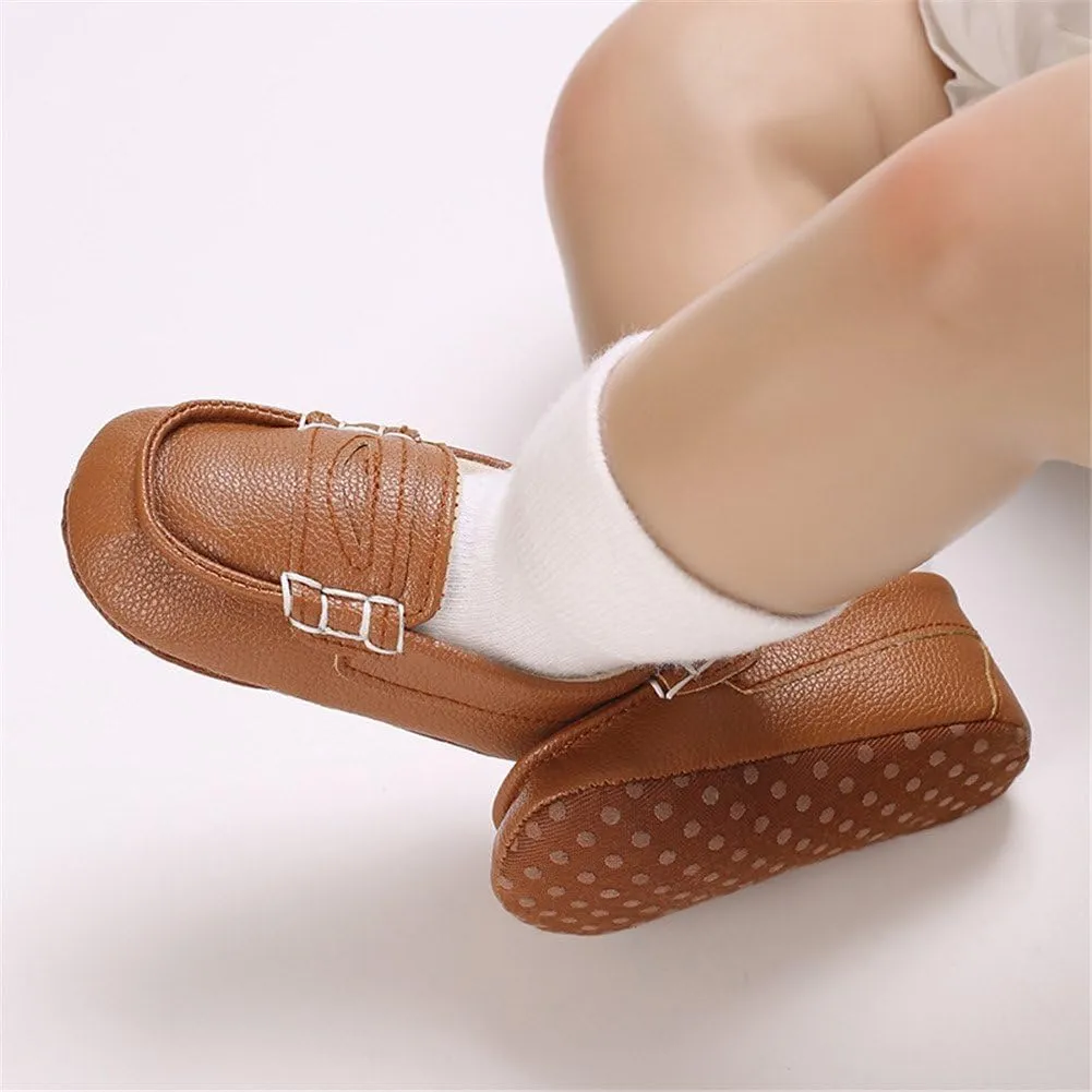 LONSOEN Baby Toddler Boys Girls Loafers Newborn Leather Moccasins Infant First Walking Dress Shoes