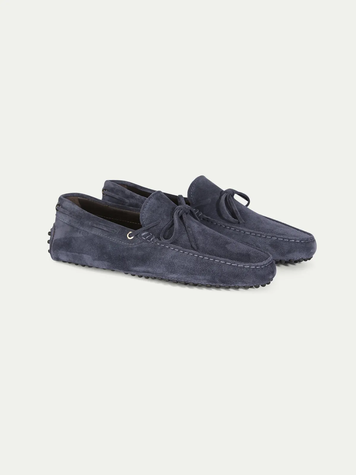 Luxury Edition - Artisian Made Steel Blue Italian Suede Ophelia Driving Loafers - AW24