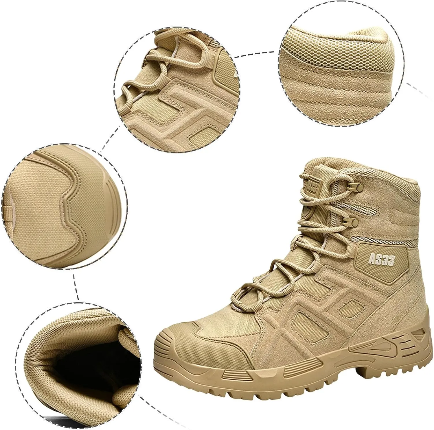 Men Ankle Boots Fashionable Men's Hiking Shoes Lace Up Comfortable And Breathable Durable Comfy Boots Water Proof And Damping Desert High Top Outdoor Training Shoes