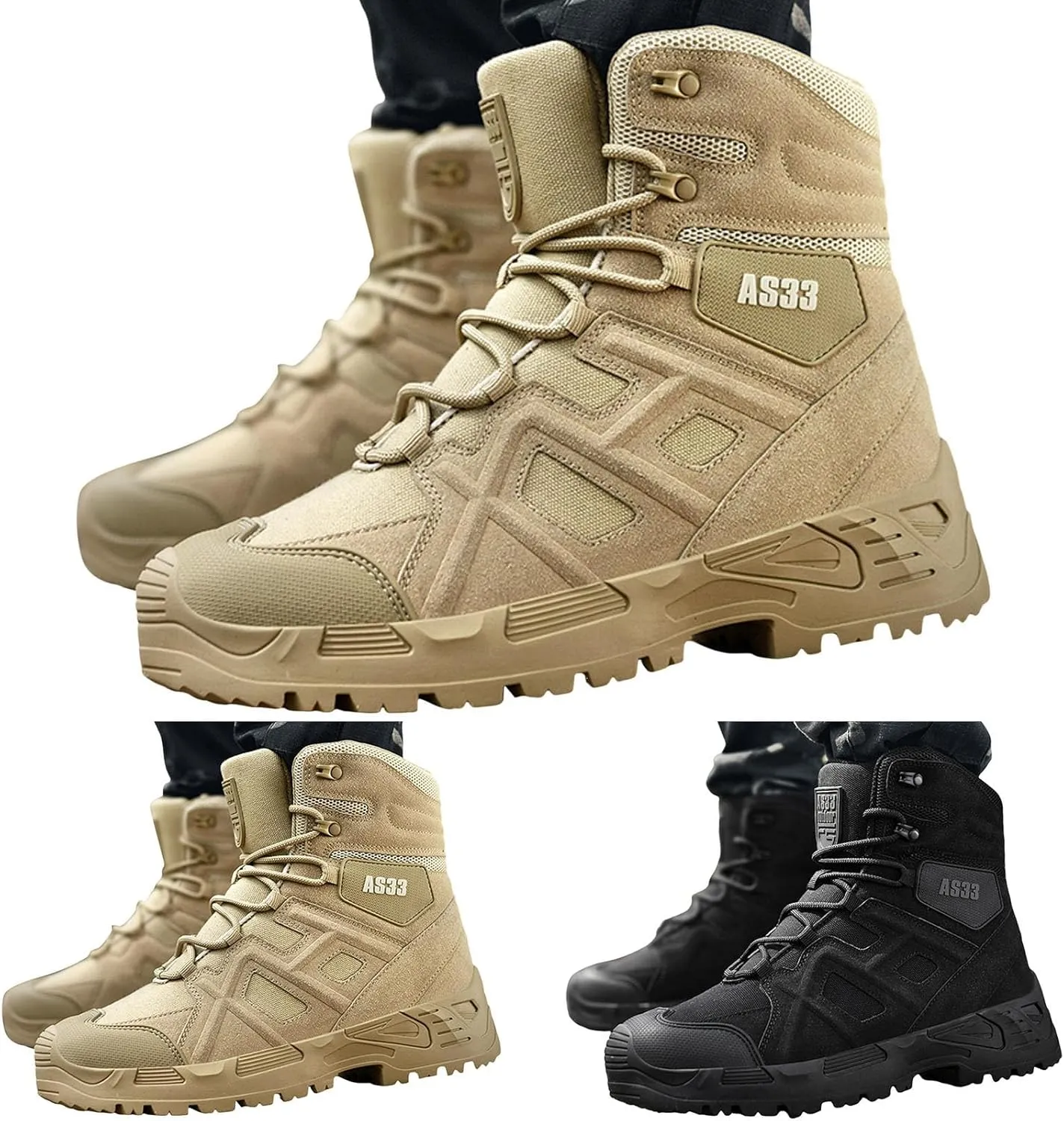 Men Ankle Boots Fashionable Men's Hiking Shoes Lace Up Comfortable And Breathable Durable Comfy Boots Water Proof And Damping Desert High Top Outdoor Training Shoes