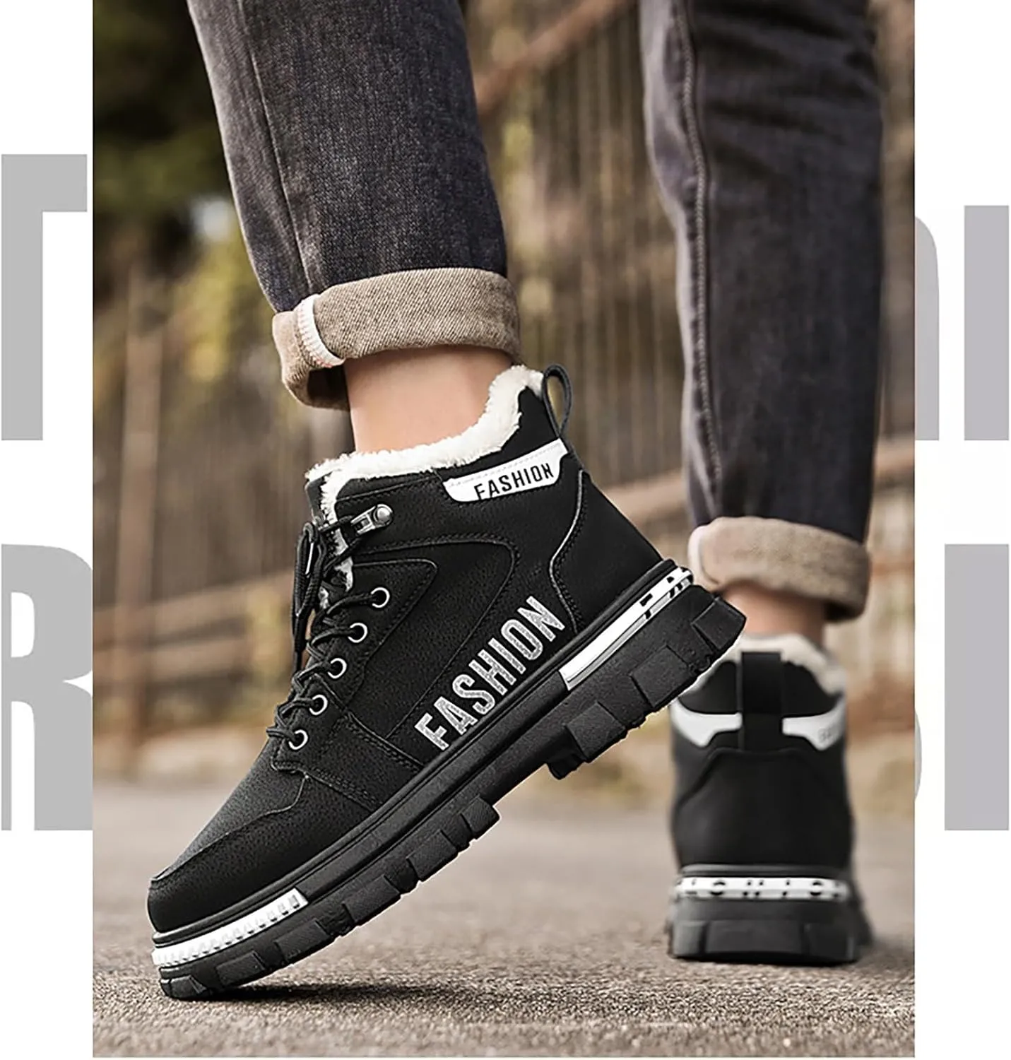 Men Work Boots Non Steel Toe Hiking Sneakers Warm Fur Lined Women Working Shoes Non-Slip Composite Safety Toe Waterproof Industrial Casual Hike Grounded Footwear