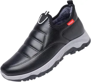 Men Work Boots with Zipper Hiking Sneakers Shoes with Fur Lined Womens Safety Shoes Wide Width Lightweight Outdoor Botas Mid Ankle Work Casual Hike Grounded Footwear