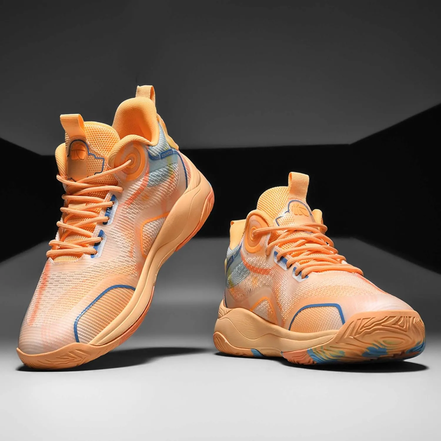 Mens and Womens Lace Up Mid Top Basketball Sneakers High Elasticity Running Shoes Rubber Sole Wear Resistant Walking Shoes Comfortable and Breathable Badminton Shoes Tennis Shoes Cross Training Shoes