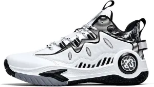 Mens and Womens Lace Up Mid Top Basketball Sneakers Non Slip Rubber Sole Running Shoes Wear Resistant Outdoor Hiking Shoes Lightweight Carrying Casual Walking Shoes Badminton Sneakers
