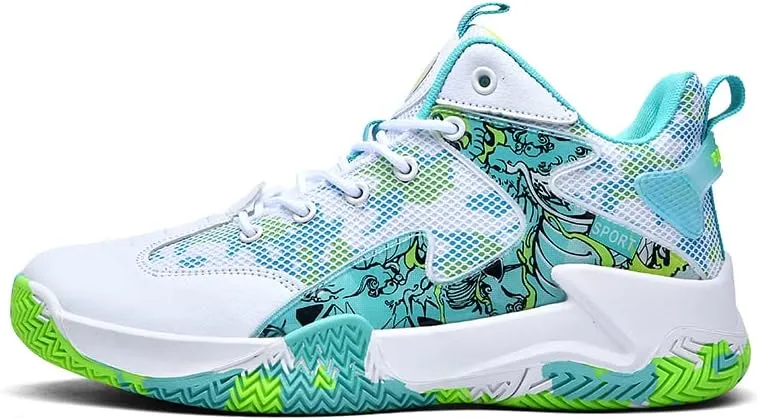 Mens Basketball Shoes Lightweight Non-Slip Breathable Sneakers Outdoor Fashion Training Shoes for Running Walking