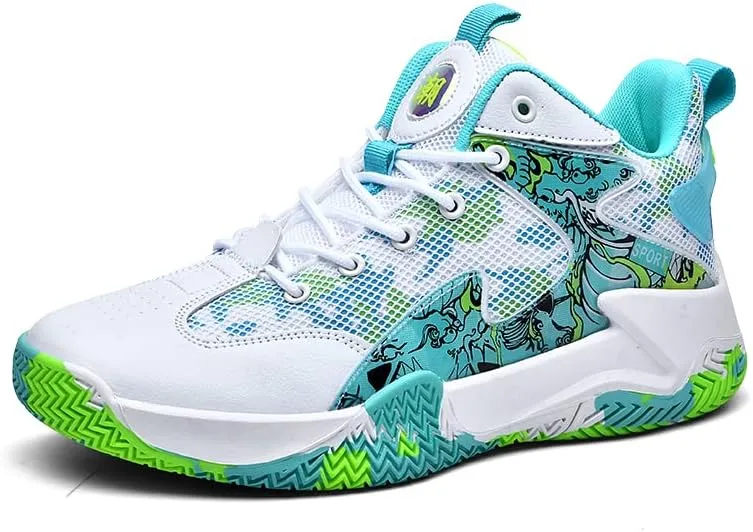 Mens Basketball Shoes Lightweight Non-Slip Breathable Sneakers Outdoor Fashion Training Shoes for Running Walking