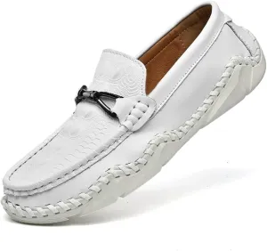 Men??s Casual Leather Fashion Slip On Loafers Shoes Moccasins Driving Shoes Hand-Made Dress Shoes Soft