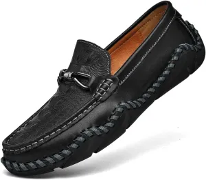Men??s Casual Leather Fashion Slip On Loafers Shoes Moccasins Driving Shoes Hand-Made Dress Shoes Soft