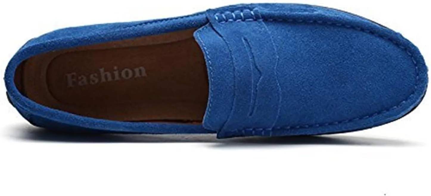 Men's Fashion Penny Loafers Suede Leather Slip On Casual Flat Dress Driving Shoes Fashion Lightweight Walking Shoes for Men