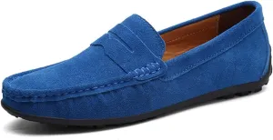 Men's Fashion Penny Loafers Suede Leather Slip On Casual Flat Dress Driving Shoes Fashion Lightweight Walking Shoes for Men