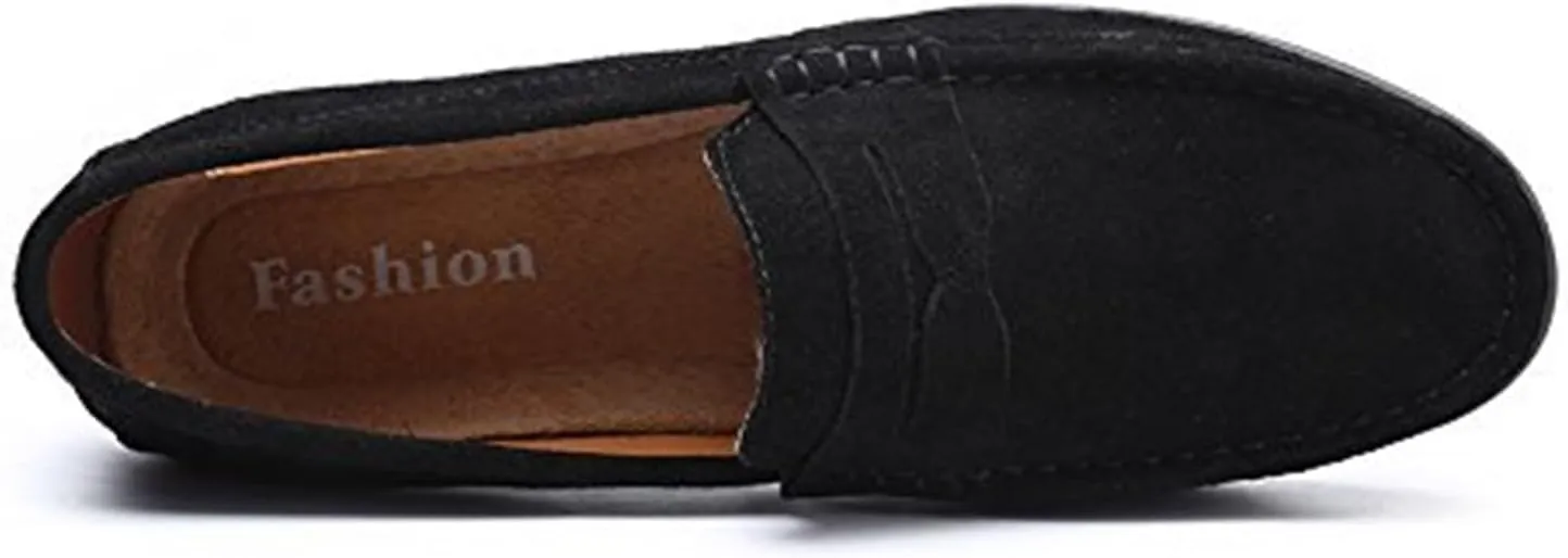 Men's Fashion Penny Loafers Suede Leather Slip On Casual Flat Dress Driving Shoes Fashion Lightweight Walking Shoes for Men