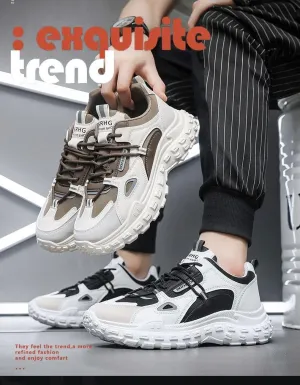 Men's Fashion Skateboard Shoes, Casual Sneakers, Outdoor Men's Street Style Shoes Low top lace-up