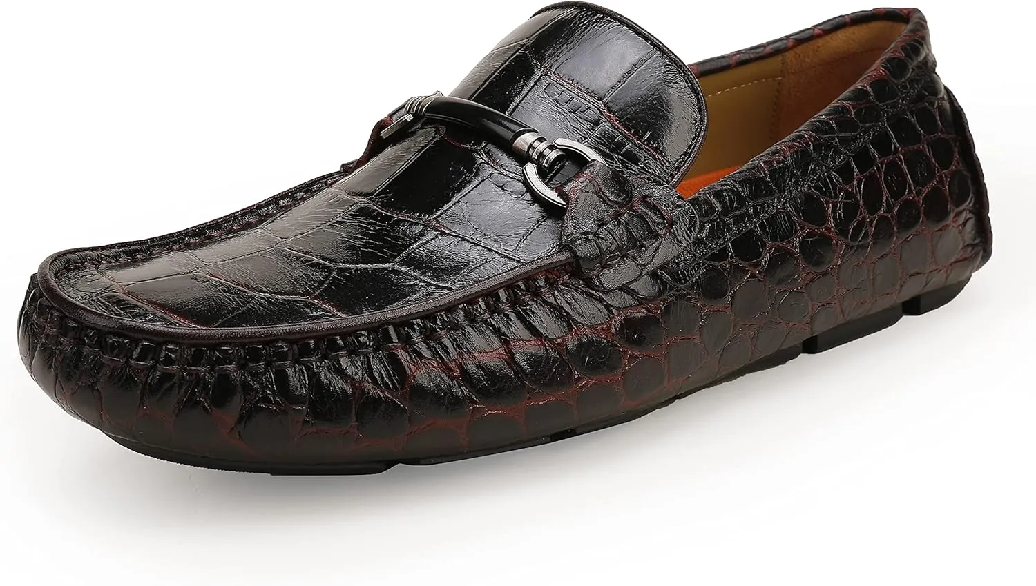 Mens Genuine Leather Slip On Loafers Comfortable Casual Driving Moccasins Brathable Loafer Dress Shoes??