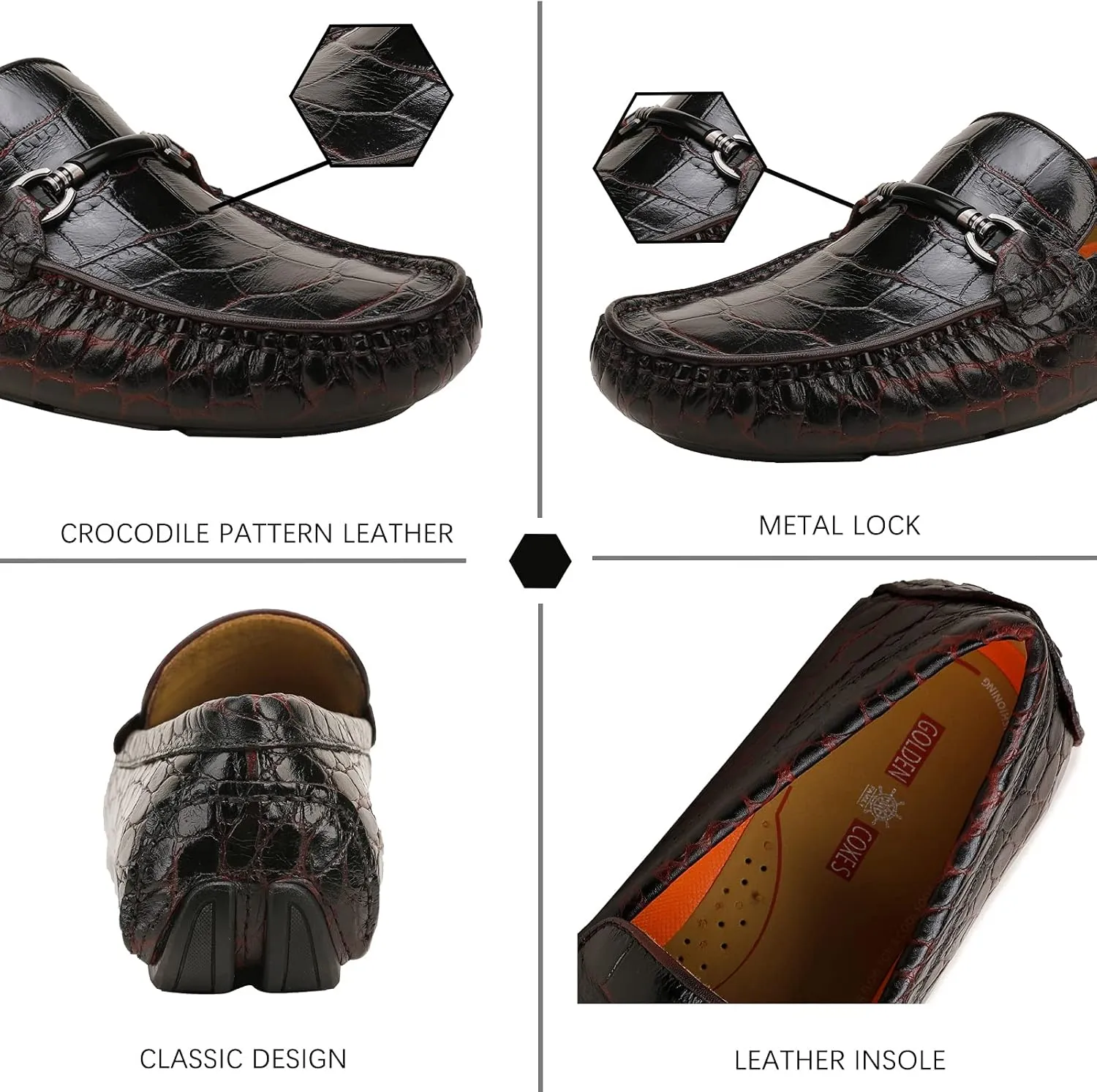 Mens Genuine Leather Slip On Loafers Comfortable Casual Driving Moccasins Brathable Loafer Dress Shoes??