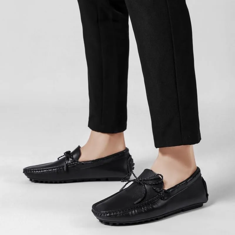 Men's Loafers Shoes Square Toe Vegan Leather Driving Moccasins Boatshoes Flexible Anti-Slip Resistant Prom Slip On