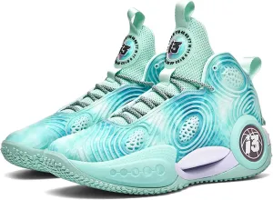 Mens Night Shining High Top Lace Up Basketball Shoes Mesh Sports Shoes High Elasticity Running Shoes Comfortable And Breathable Street Walking Shoes Anti Slip And Wear Resistant Outdoor Hiking Shoes