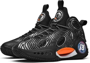 Mens Night Shining High Top Lace Up Basketball Shoes Mesh Sports Shoes High Elasticity Running Shoes Comfortable And Breathable Street Walking Shoes Anti Slip And Wear Resistant Outdoor Hiking Shoes
