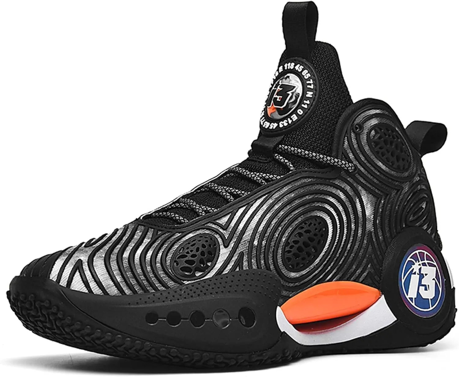 Mens Night Shining High Top Lace Up Basketball Shoes Mesh Sports Shoes High Elasticity Running Shoes Comfortable And Breathable Street Walking Shoes Anti Slip And Wear Resistant Outdoor Hiking Shoes