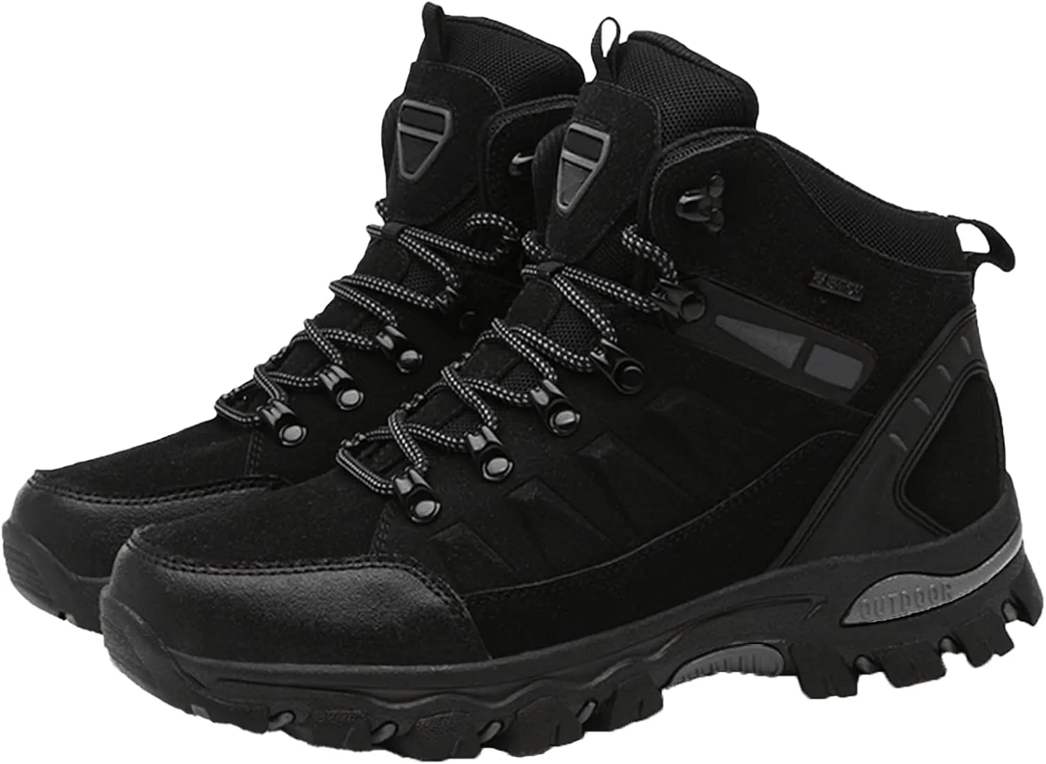 Men's Suede Waterproof Lace-Up Hiking Boots Comfortable Non-Slip Mid-Cut Hiking Boots