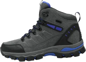 Men's Suede Waterproof Lace-Up Hiking Boots Comfortable Non-Slip Mid-Cut Hiking Boots