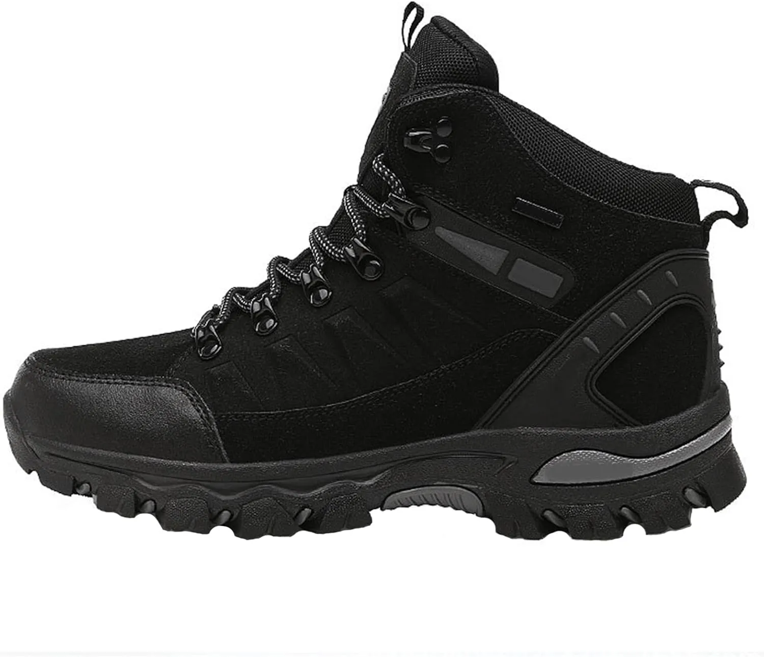 Men's Suede Waterproof Lace-Up Hiking Boots Comfortable Non-Slip Mid-Cut Hiking Boots