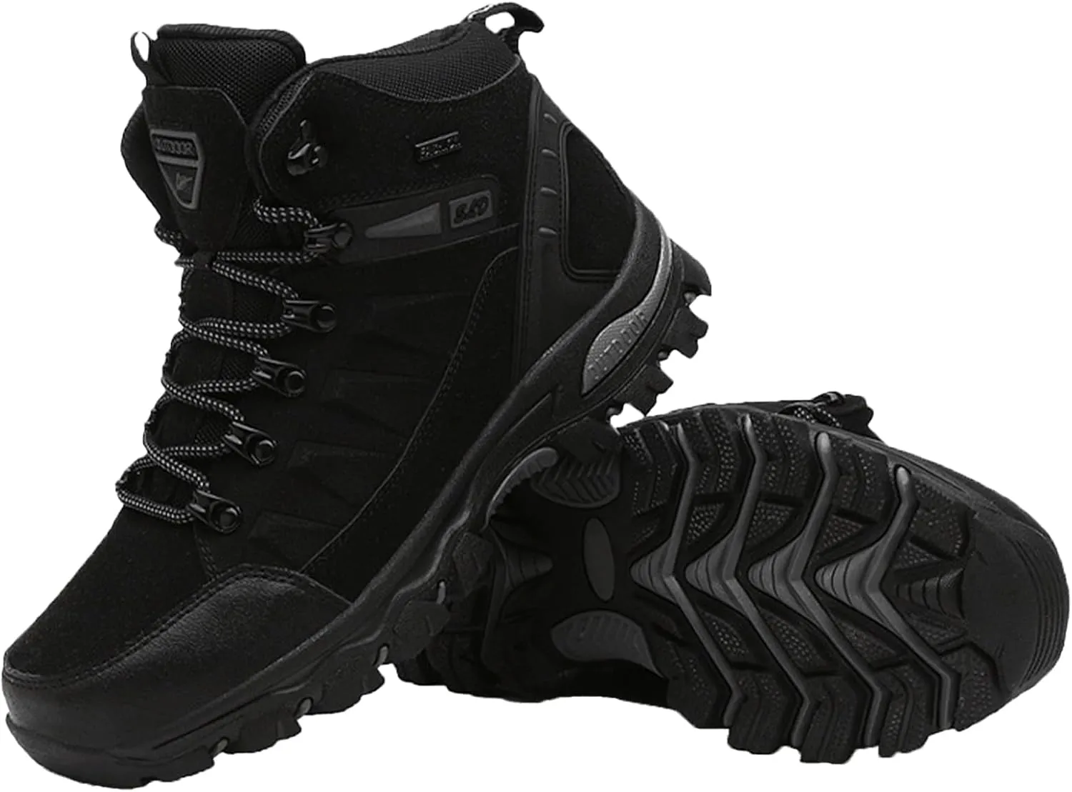 Men's Suede Waterproof Lace-Up Hiking Boots Comfortable Non-Slip Mid-Cut Hiking Boots