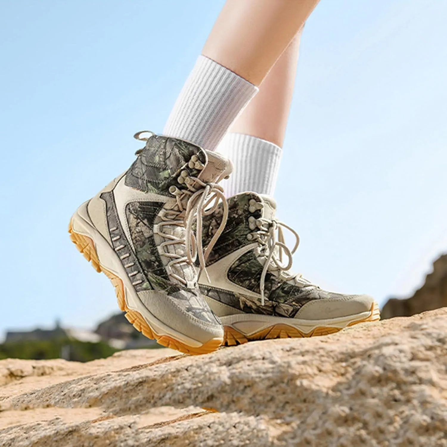 Men's Tactical Boots, Unisex Lightweight Hiking Boots, Waterproof Trekking Boots, Breathable Outdoors Desert Boots