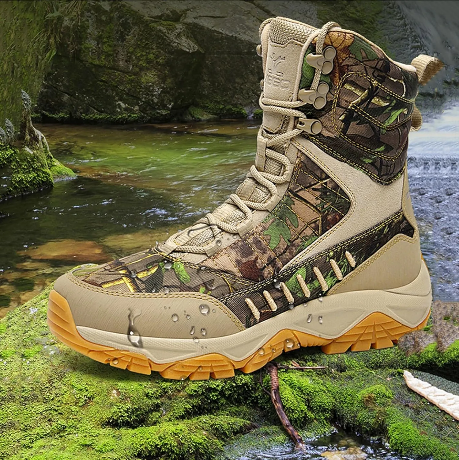 Men's Tactical Boots, Unisex Lightweight Hiking Boots, Waterproof Trekking Boots, Breathable Outdoors Desert Boots
