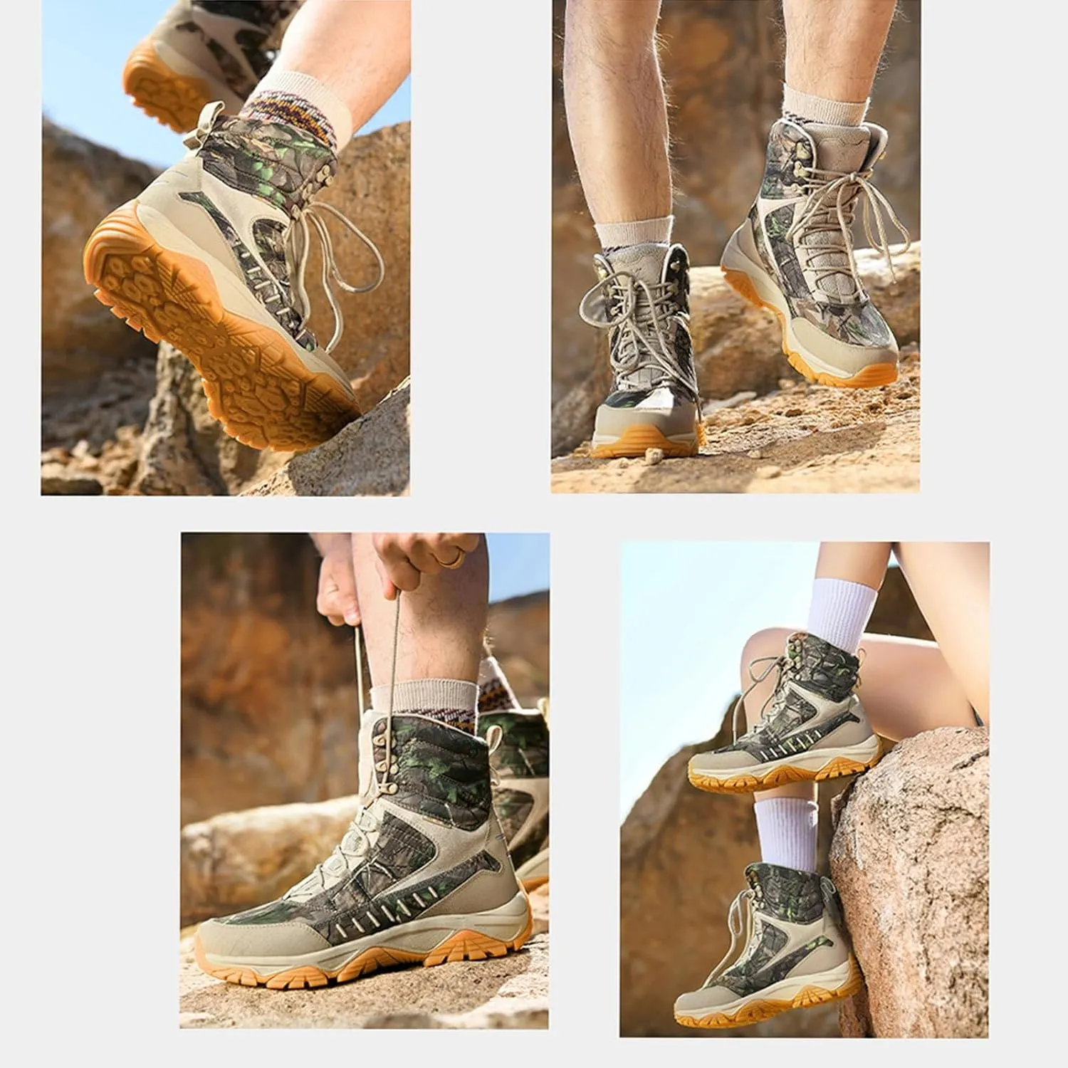 Men's Tactical Boots, Unisex Lightweight Hiking Boots, Waterproof Trekking Boots, Breathable Outdoors Desert Boots