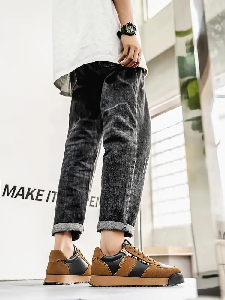 Men's Trendy Stylish Sneakers, Comfortable Wear-Resistant Skateboard Shoes for All Seasons, Casual Shoes for Outdoor & Everyday Wear