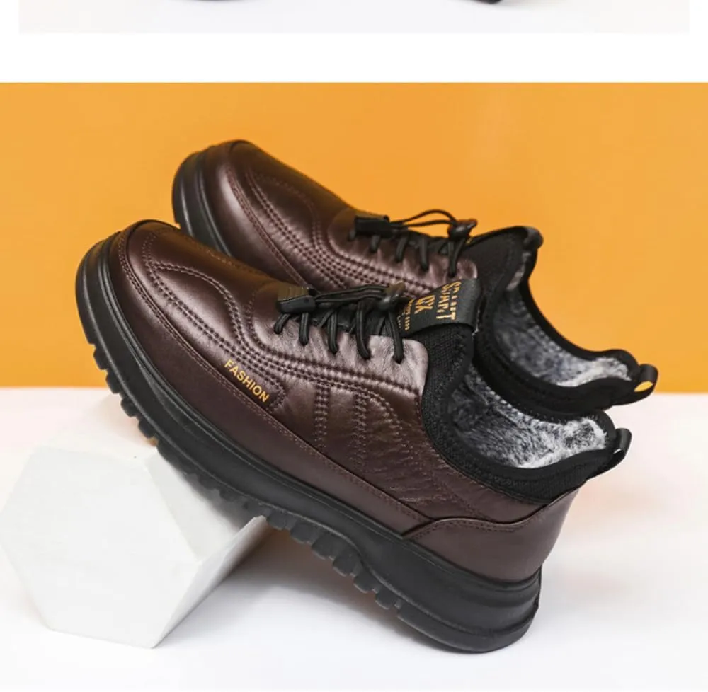 Mens Winter Boots Snow Shoes Casual Lightweight Waterproof Snow Boots Anti-Slip Fur Lined Trekking Backpacking Hiking Boots Hiking Boots Comfortable Outdoor