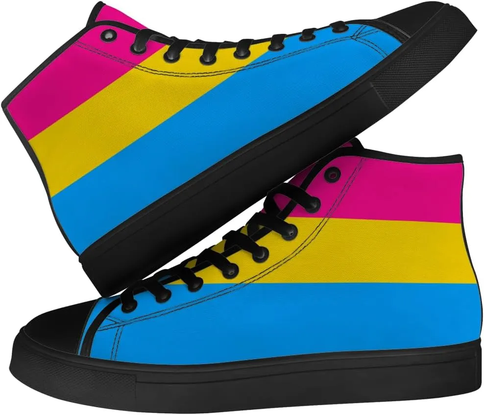 Men's Women's High Top Sneakers LGBTQ Canvas Shoes LGBT Flag Shoes Gifts for Men Women