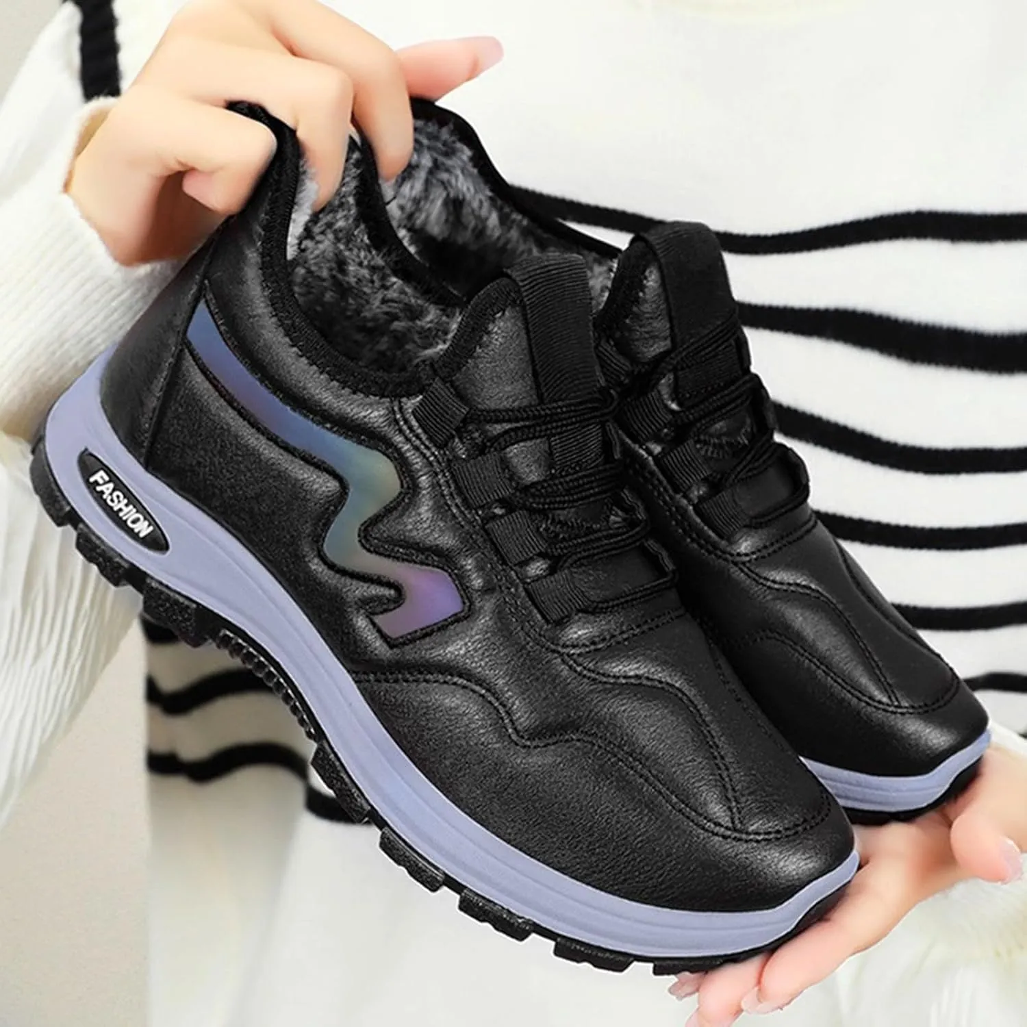Men's Work Boots Steel Toe Hiking Sneakers Fur Lined Ankle Boot Women's Safety Toe Shoes Steel Toe Work Botas Soft Toe Non Slip Rubber Sole Hike Grounded Footwear