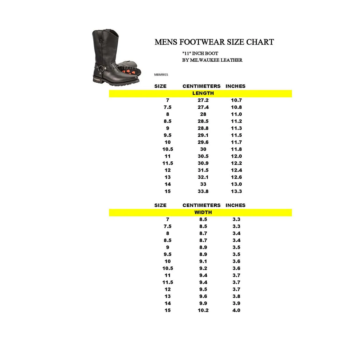Milwaukee Leather MBM9015 Mens Black 11-Inch Western Style Harness Motorcycle Boots
