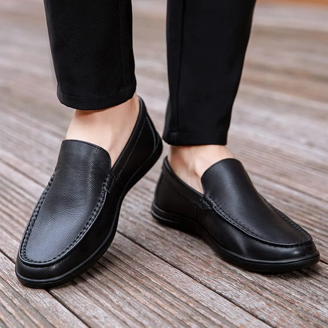 Minishion Driving Shoes for Men Fashion Business Dress Loafers 1667#