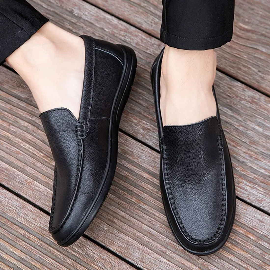 Minishion Driving Shoes for Men Fashion Business Dress Loafers 1667#