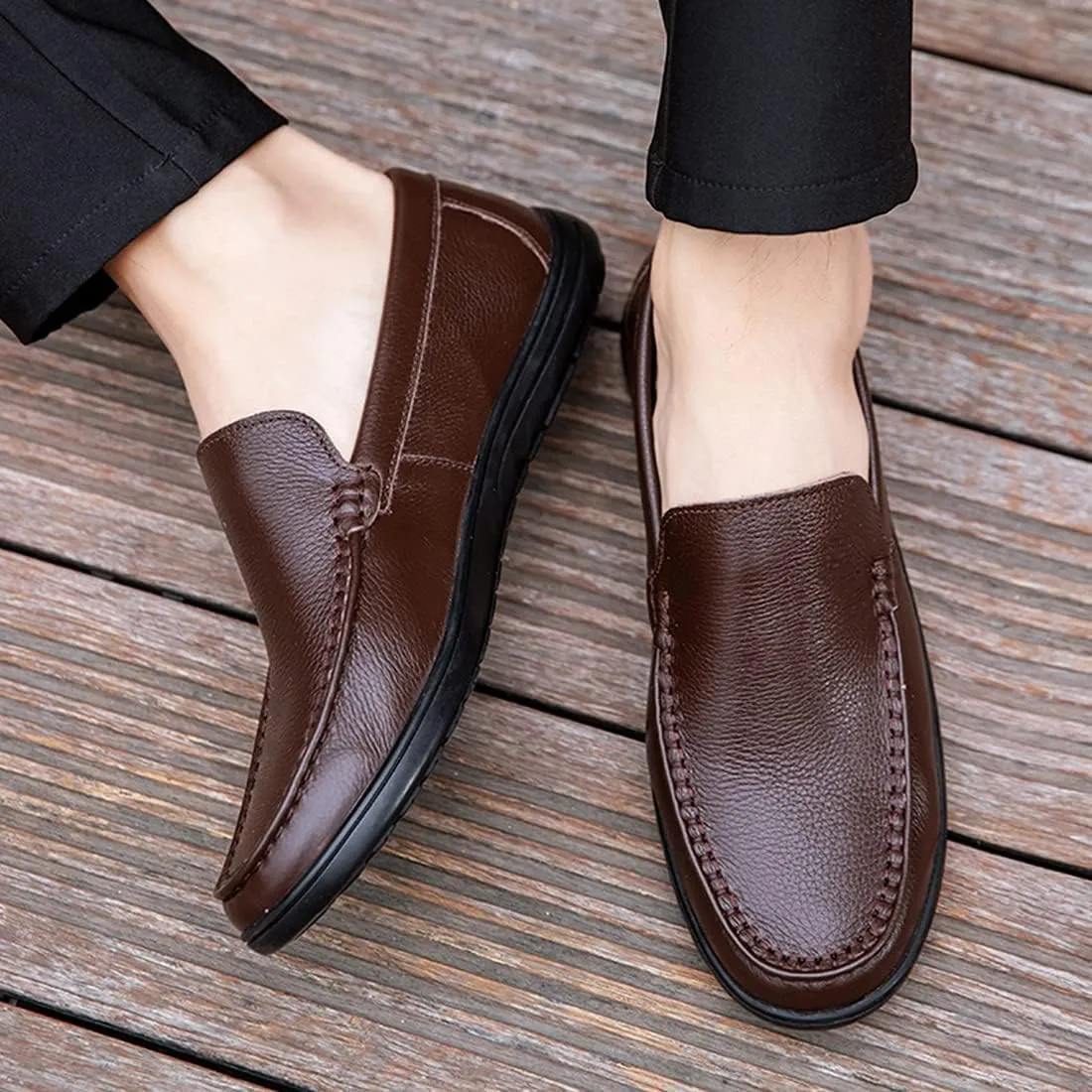 Minishion Driving Shoes for Men Fashion Business Dress Loafers 1667#