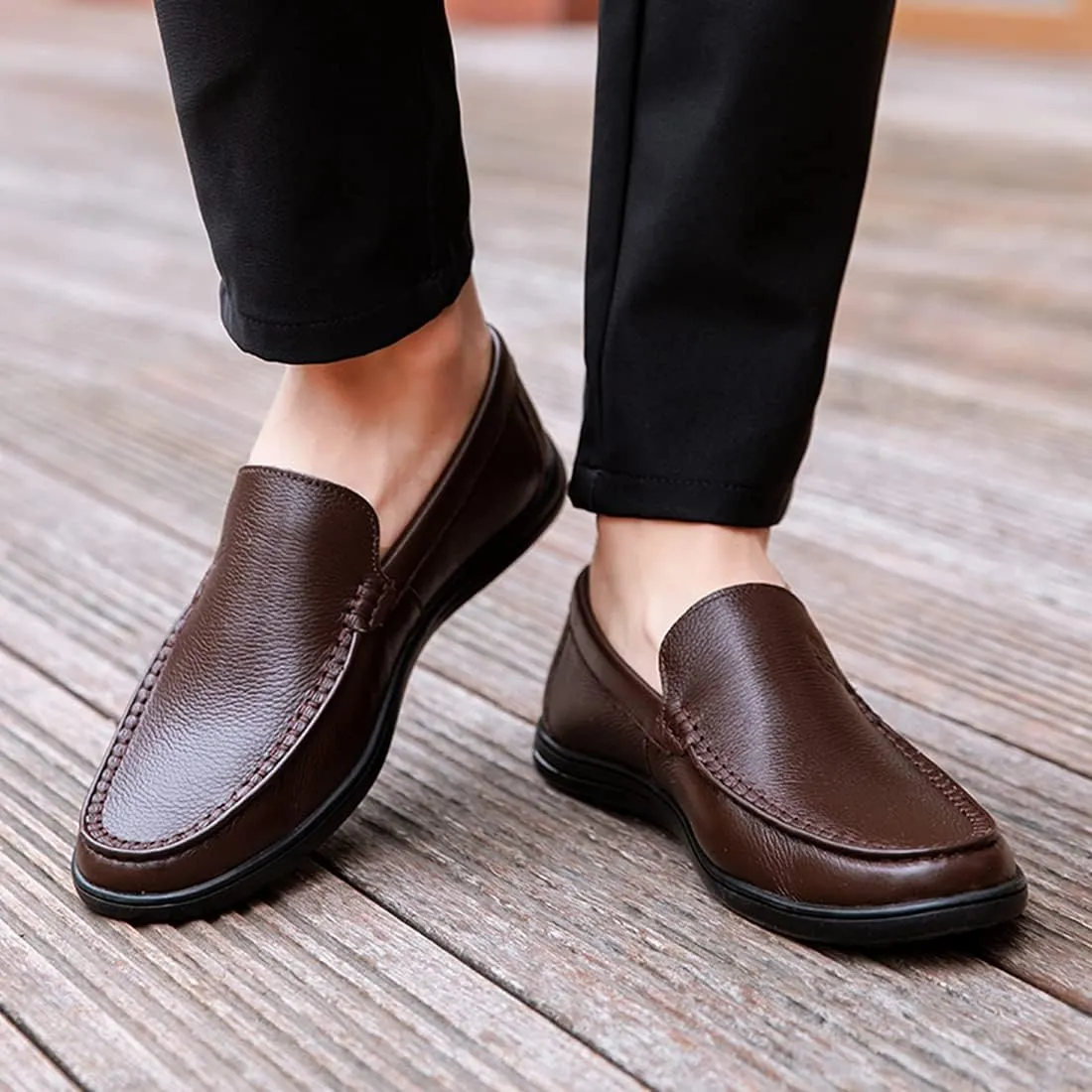 Minishion Driving Shoes for Men Fashion Business Dress Loafers 1667#