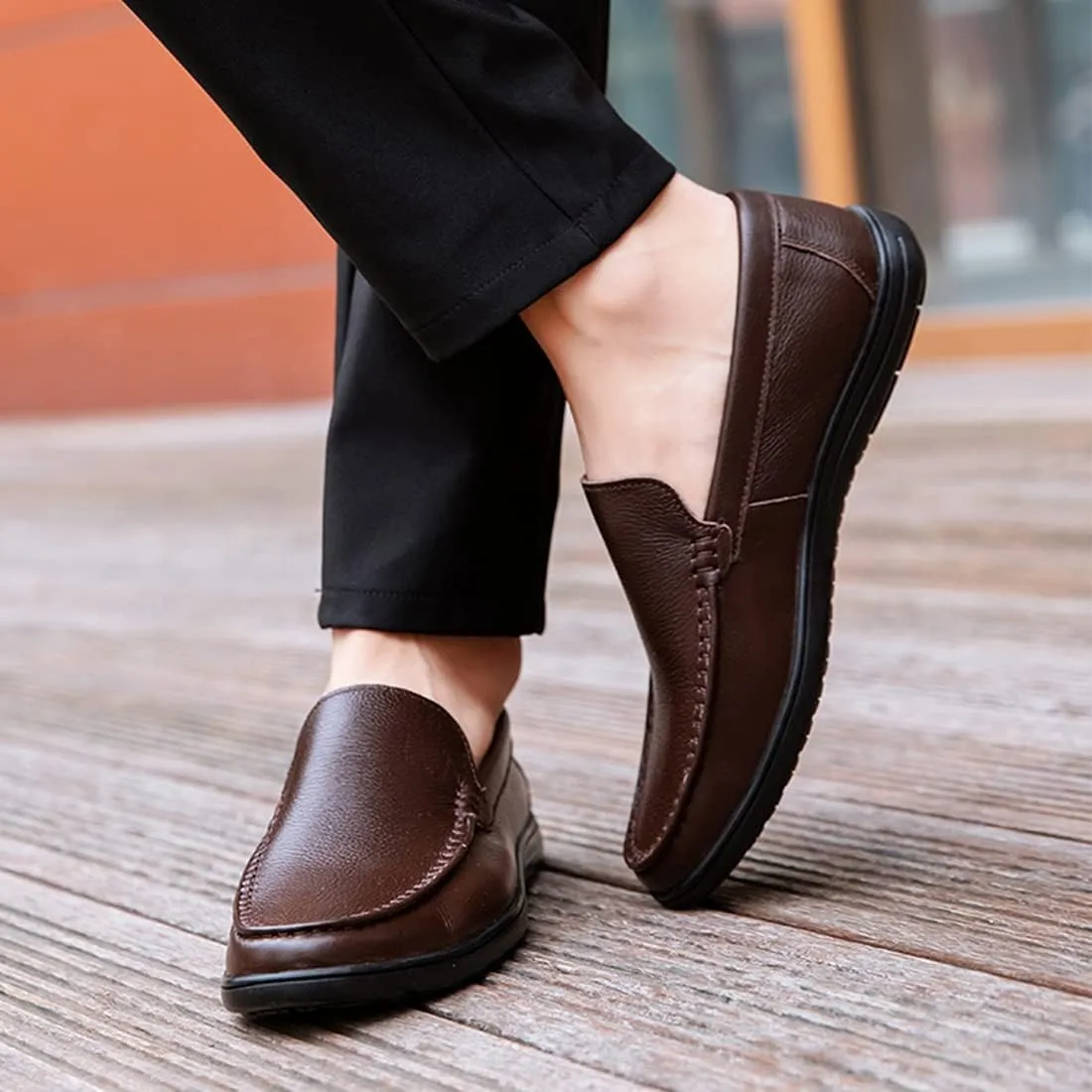 Minishion Driving Shoes for Men Fashion Business Dress Loafers 1667#