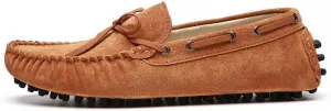 New Loafers for Men Round Toe Solid Color Suede Vamp Boat Driving Loafers Flexible Comfortable Anti-slip Walking Slip On
