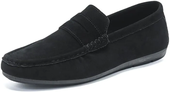 New Loafers for Men Suede Vamp Driving Penny Loafers Apron Toe Anti-Slip Slip Resistant Flexible Classic Wedding Slip-on